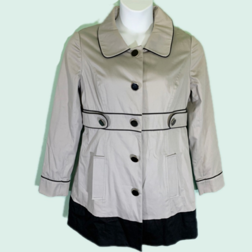 Apt 9 gray and black military style dress coat with belted waist Sz Medium